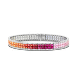 Multicolor Two-row Diamond Tennis Bracelet - Shyne Jewelers 170-00237 White Gold Shyne Jewelers