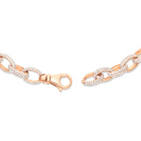Oval Link Diamond Bracelet - Shyne Jewelers Rose Gold Shyne Jewelers