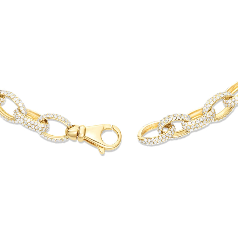 Oval Link Diamond Bracelet - Shyne Jewelers Yellow Gold Shyne Jewelers