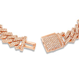 Prong-set Diamond Cuban Bracelet, 12 mm - Shyne Jewelers Rose Gold Shyne Jewelers