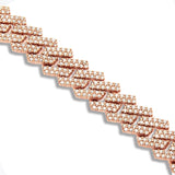 Prong-set Diamond Cuban Bracelet, 12 mm - Shyne Jewelers Rose Gold Shyne Jewelers
