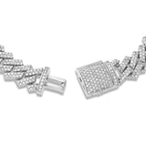 Prong-set Diamond Cuban Bracelet, 12 mm - Shyne Jewelers White Gold Shyne Jewelers