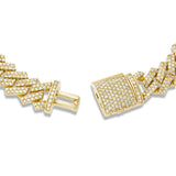 Prong-set Diamond Cuban Bracelet, 12 mm - Shyne Jewelers Yellow Gold Shyne Jewelers