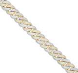 Prong set Diamond Cuban Chain, 16 mm - Shyne Jewelers Yellow & White Gold Shyne Jewelers