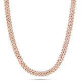 Prong set Diamond Cuban Chain, 9.25 mm - Shyne Jewelers Rose Gold Shyne Jewelers