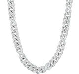 Prong set Diamond Infinity Cuban Chain, 12 mm - Shyne Jewelers White Gold Shyne Jewelers