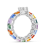 Rainbow Stone Emerald Eternity Ring - Shyne Jewelers COLORETERNBAND_1 Shyne Jewelers
