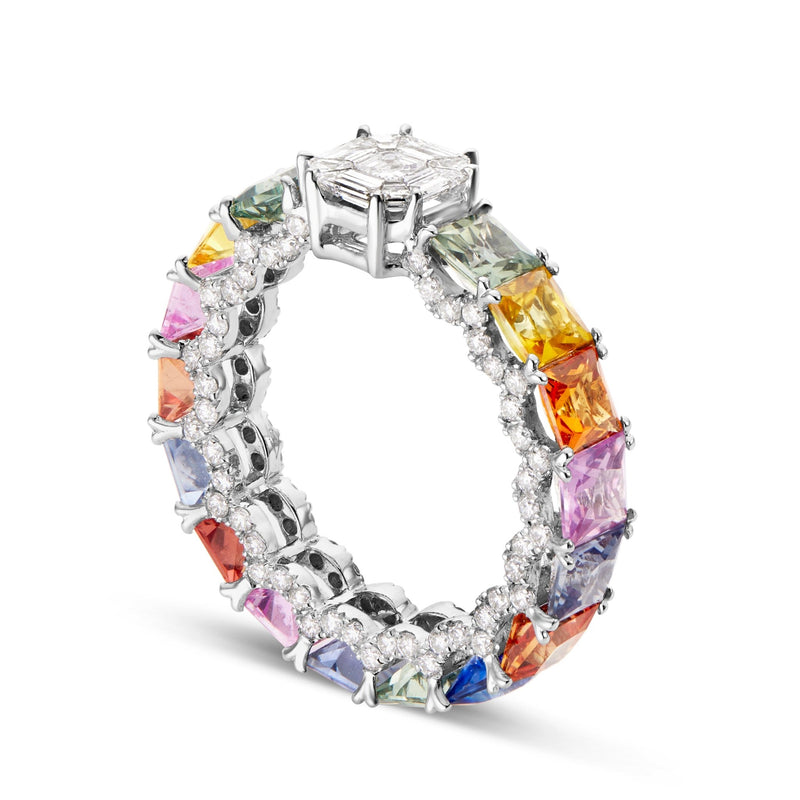 Rainbow Stone Eternity Ring - Shyne Jewelers Shyne Jewelers