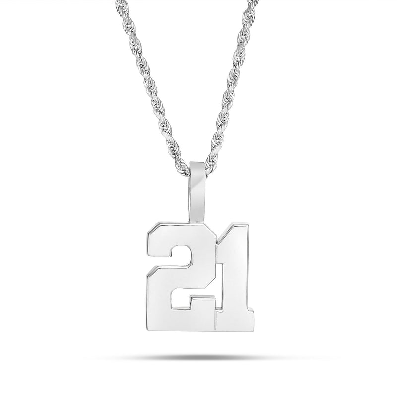 Shyne Collection 10k Gold Two Digit Number Pendant - Shyne Jewelers SC10K2DIGIT-w White Gold Shyne Jewelers