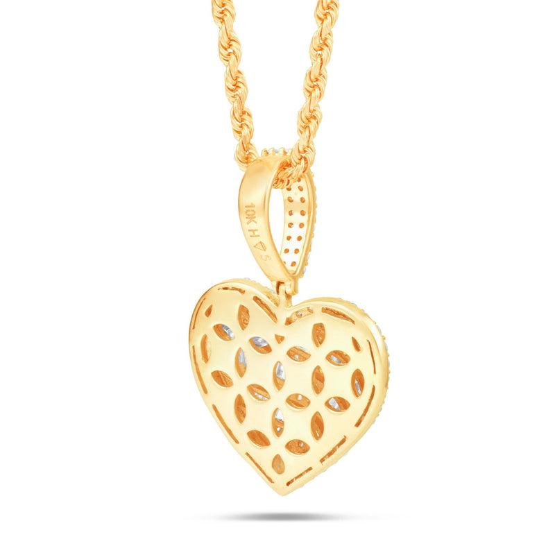 Shyne Collection Diamond Heart Pendant - Shyne Jewelers PE2Q6175G Yellow Gold Shyne Jewelers