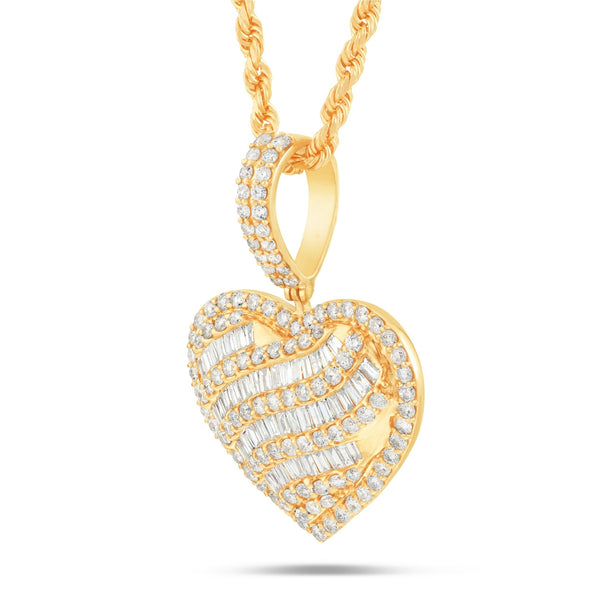 Shyne Collection Diamond Heart Pendant - Shyne Jewelers PE2Q6175G Yellow Gold Shyne Jewelers