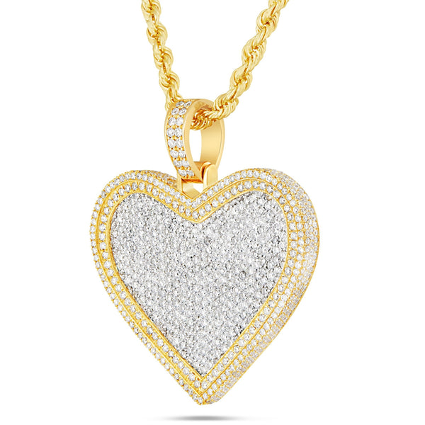 Shyne Collection Diamond Heart Pendant, Medium - Shyne Jewelers Yellow Gold Shyne Jewelers