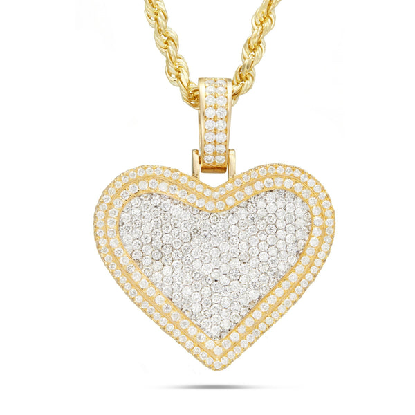 Shyne Collection Diamond Heart Pendant, Small - Shyne Jewelers Yellow Gold Shyne Jewelers