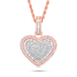 Shyne Collection Heart Diamond Pendant - Shyne Jewelers PE1W0369G Rose & White Gold Shyne Jewelers