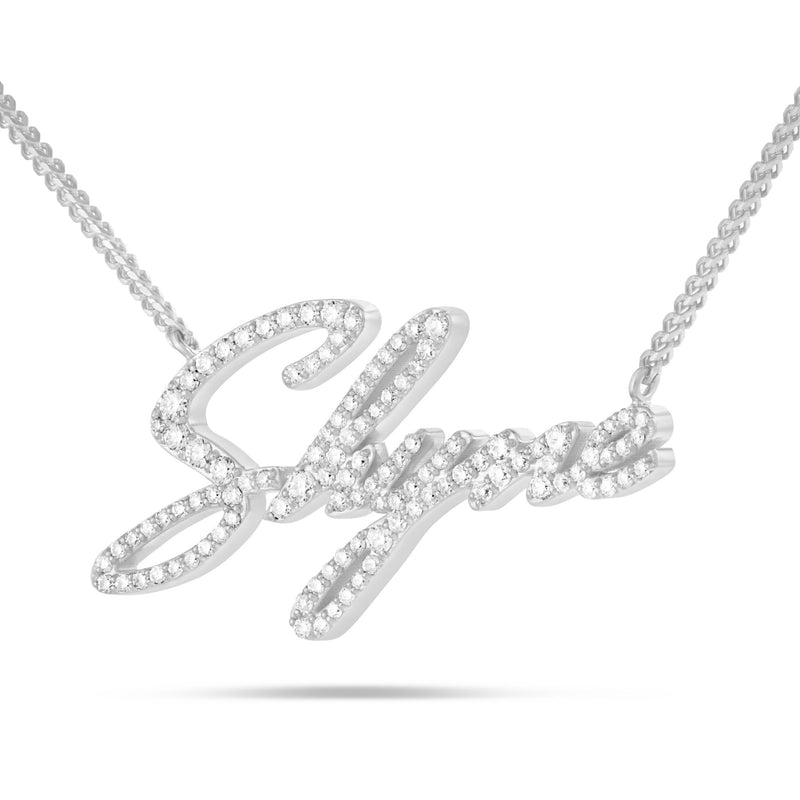 Shyne Logo Diamond Necklace - Shyne Jewelers 165-00153 White Gold Shyne Jewelers