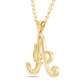 Silver Script Pave Initial Pendant, Small - Shyne Jewelers SI_1 Yellow Gold Shyne Jewelers