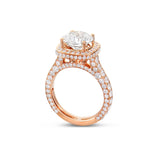Square Halo Round Diamond Ring - Shyne Jewelers SQUHALOENGR Shyne Jewelers