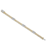 Two tone Diamond Cuban Bracelet with Butterflies - Shyne Jewelers 170-00292 Yellow & White Gold Shyne Jewelers