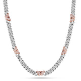 Two tone Diamond Cuban Chain with Butterflies - Shyne Jewelers 165-00378 Rose & White Gold Shyne Jewelers