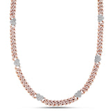 Two tone Diamond Cuban Chain with Hearts - Shyne Jewelers 165-00380 Rose Gold Shyne Jewelers