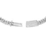 Two-tone Prong set Diamond Cuban Chain, 11 mm - Shyne Jewelers 165-00320 White Gold Shyne Jewelers