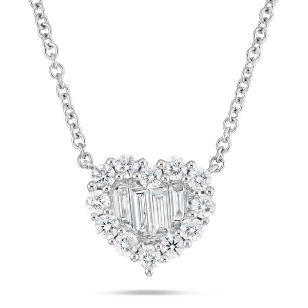 White Gold Diamond Heart Cluster Necklace - Shyne Jewelers L1218849 Shyne Jewelers