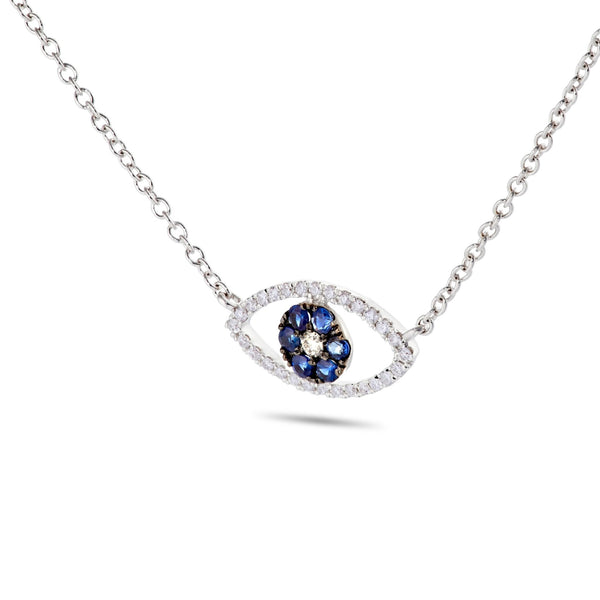 White Gold Evil Eye Diamond Necklace - Shyne Jewelers 165-00258 Shyne Jewelers