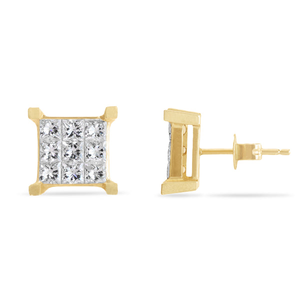 10k Yellow Gold 1.50ct Diamond Earrings