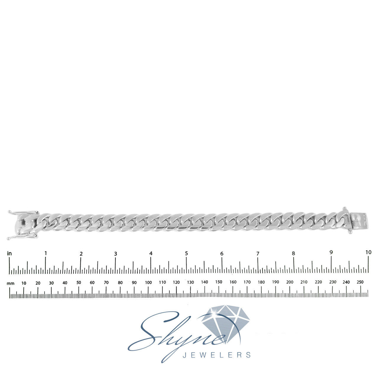 14K White Gold Cuban Link Bracelet 16mm