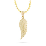 10K Yellow Gold Medium Angel Wing Pendant Necklace