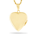 14K Yellow Gold Heart Locket Pendant