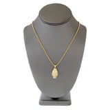 10k Yellow Gold White Sapphire Micro Buddha Head Pendant