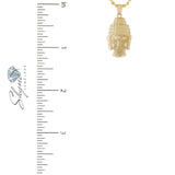 10k Yellow Gold White Sapphire Micro Buddha Head Pendant