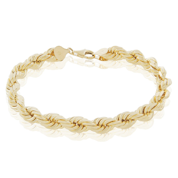 10k Yellow Gold 6.5mm Rope Bracelet