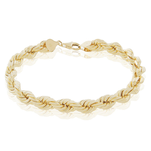 10k Yellow Gold 7.5mm Rope Bracelet