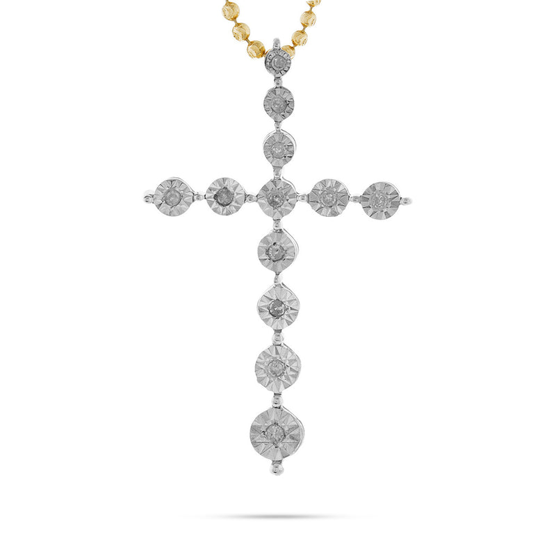10k Yellow Gold .10ct Diamond Cross Pendant