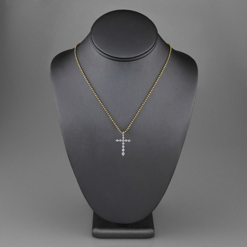 10k Yellow Gold .10ct Diamond Cross Pendant