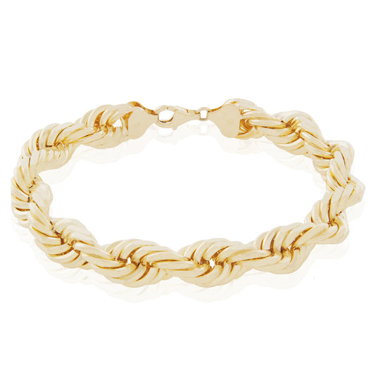 10k Yellow Gold 10.5mm Rope Bracelet