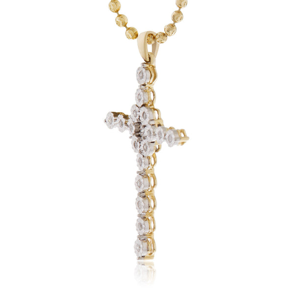 10k Yellow Gold .12ct Diamond Cross Pendant