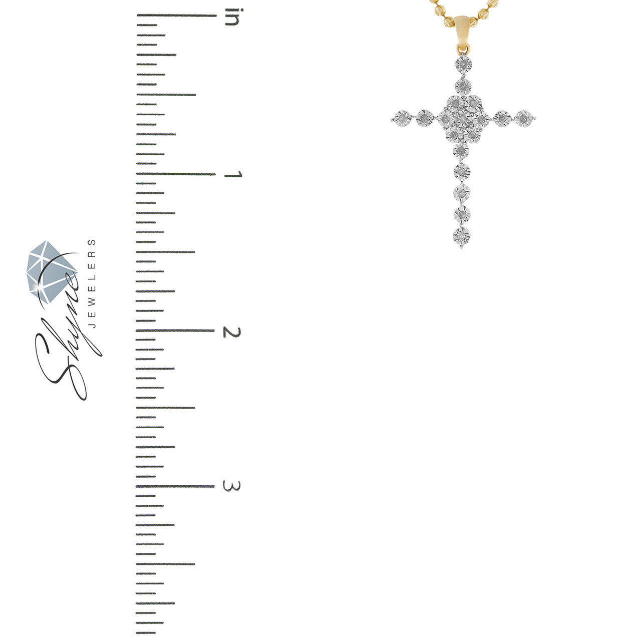 10k Yellow Gold .12ct Diamond Cross Pendant