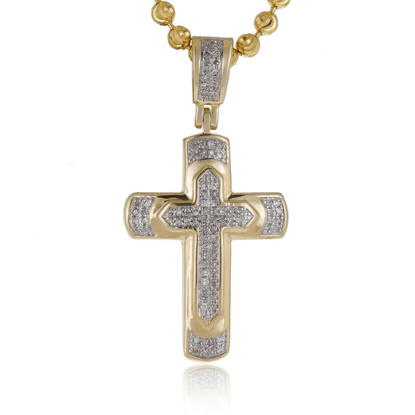 10k Yellow Gold .13ct Diamond Cross Pendant