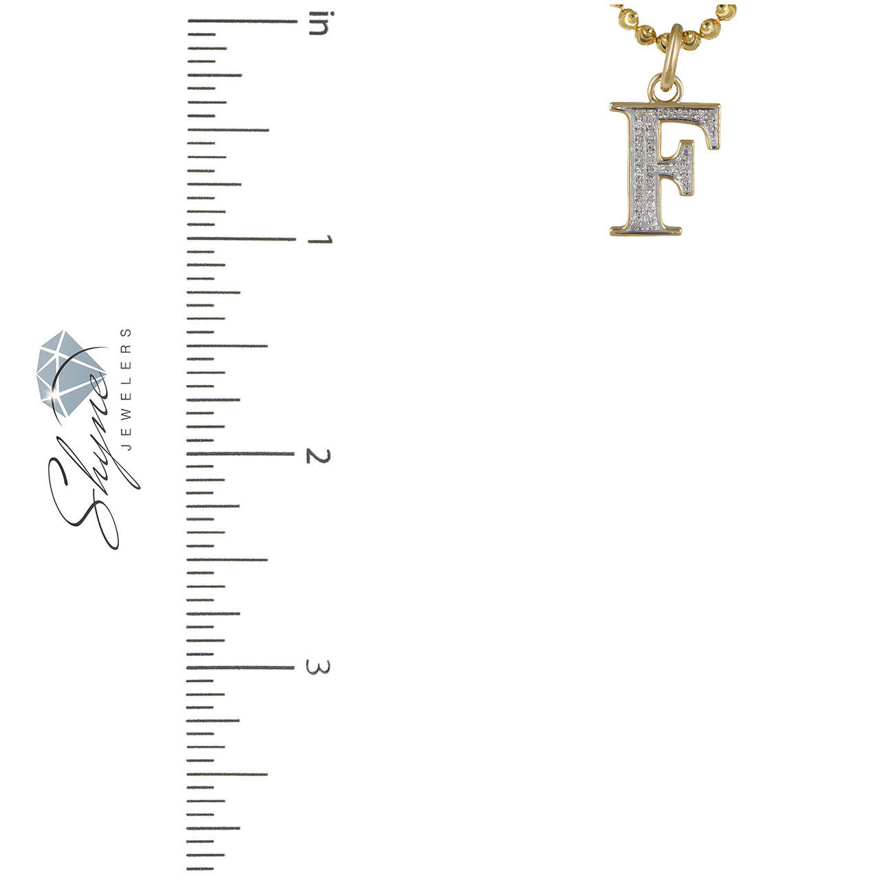 10k Yellow Gold .22ct Diamond "F" Initial Pendant