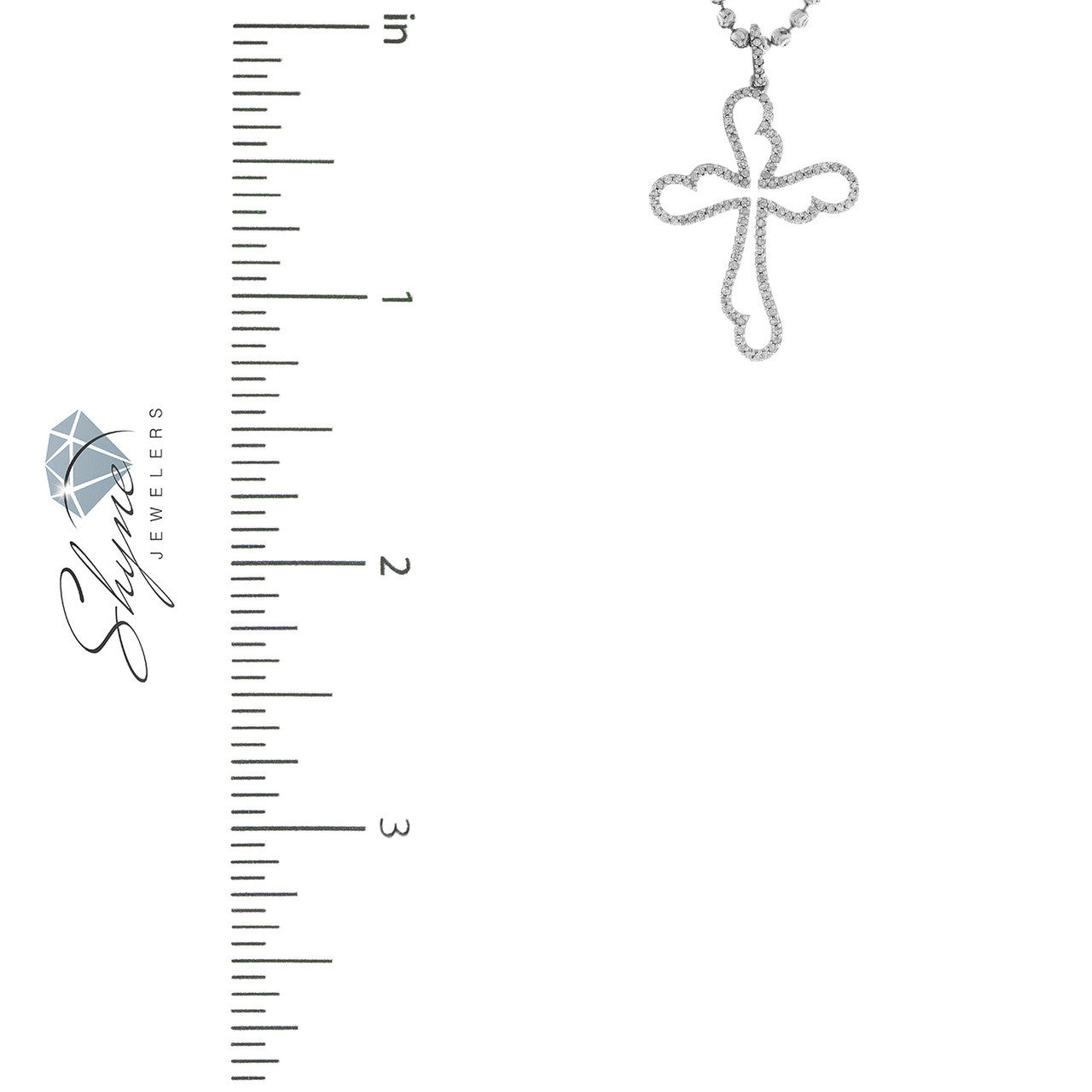 10k White Gold .28ct Diamond Fancy Cross Pendant