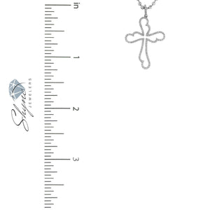 10k White Gold .28ct Diamond Fancy Cross Pendant