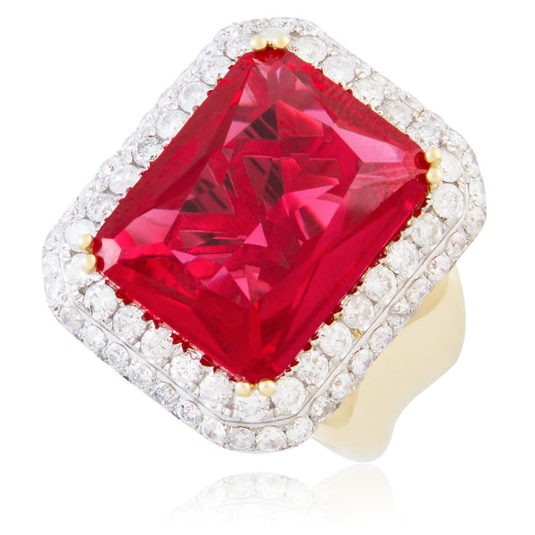 10k Yellow Gold 3.13ct Men's Diamond and Ruby Ring