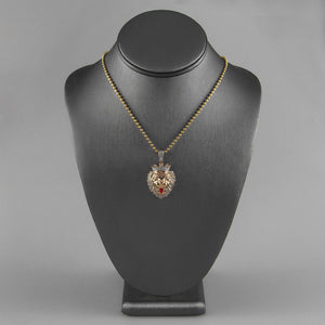 10k Yellow Gold .75ct Diamond Lion's Head Pendant