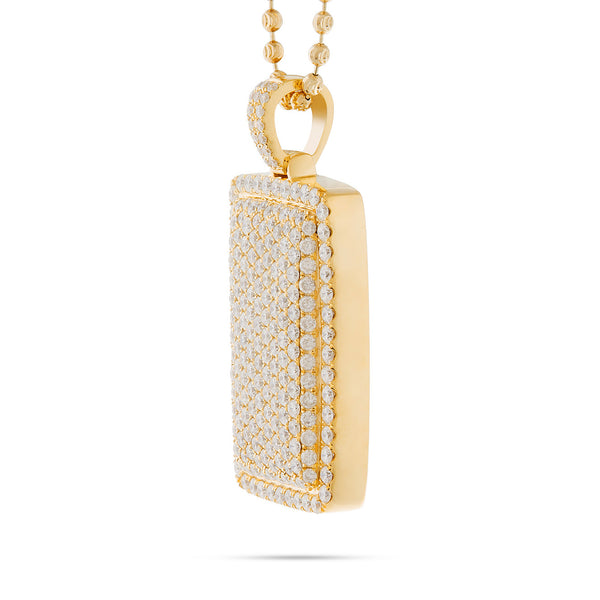 10k Yellow Gold 7.56ct Dog Tag Pendant