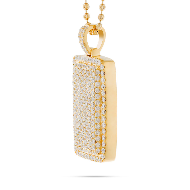 10k Yellow Gold 7.56ct Dog Tag Pendant