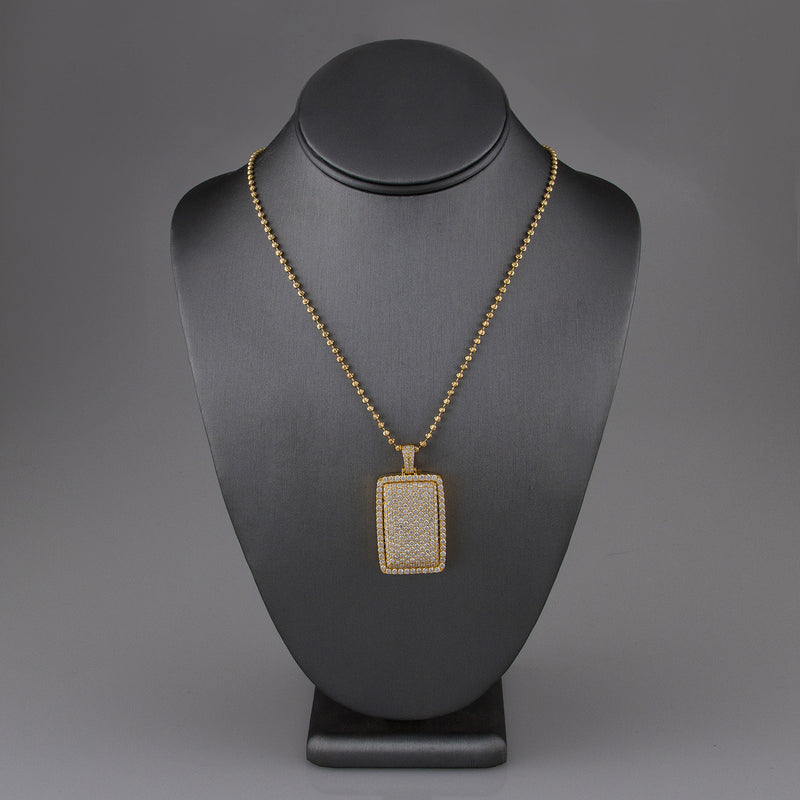 10k Yellow Gold 7.56ct Dog Tag Pendant