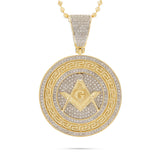 10k Yellow Gold .80ct  Diamond Freemason Pendant